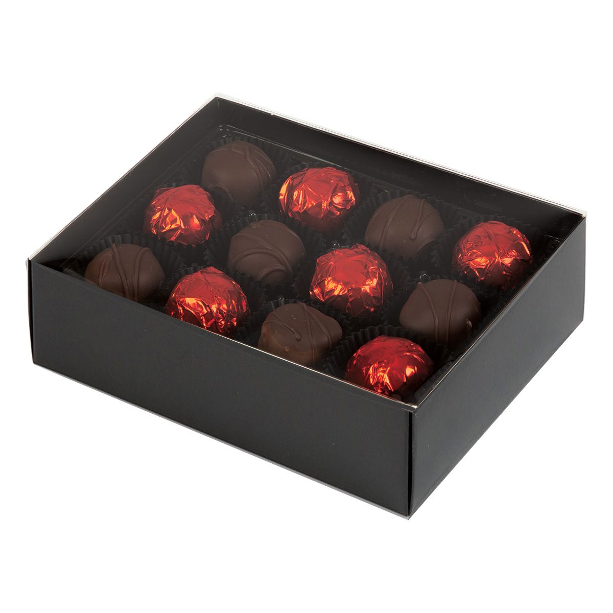 Black - Candy Box Base - Base (2 Layer - 24 Pc.) 6-3/8 x 4-3/4 x 2"