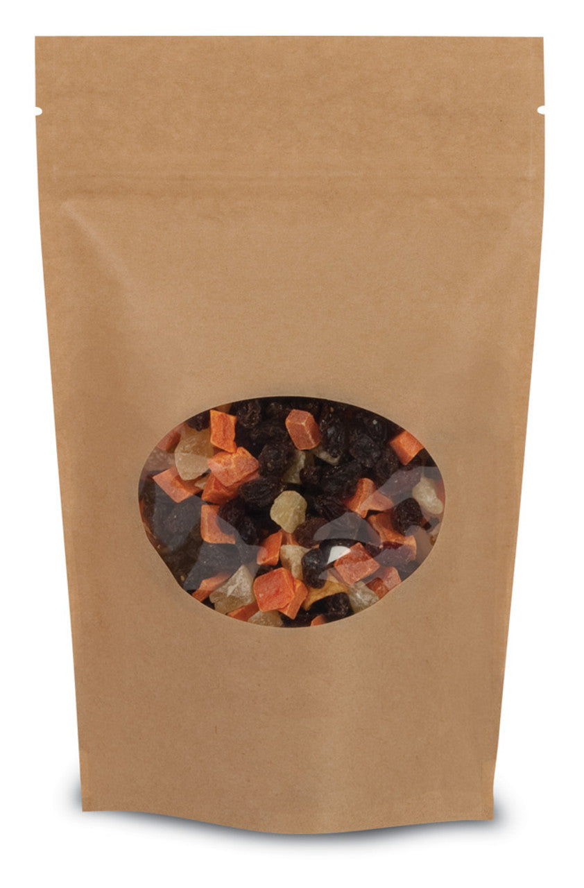 Natural Kraft - Stand Up Zipper Pouch - Window - 4-5/8 x 2 x 7-1/8"