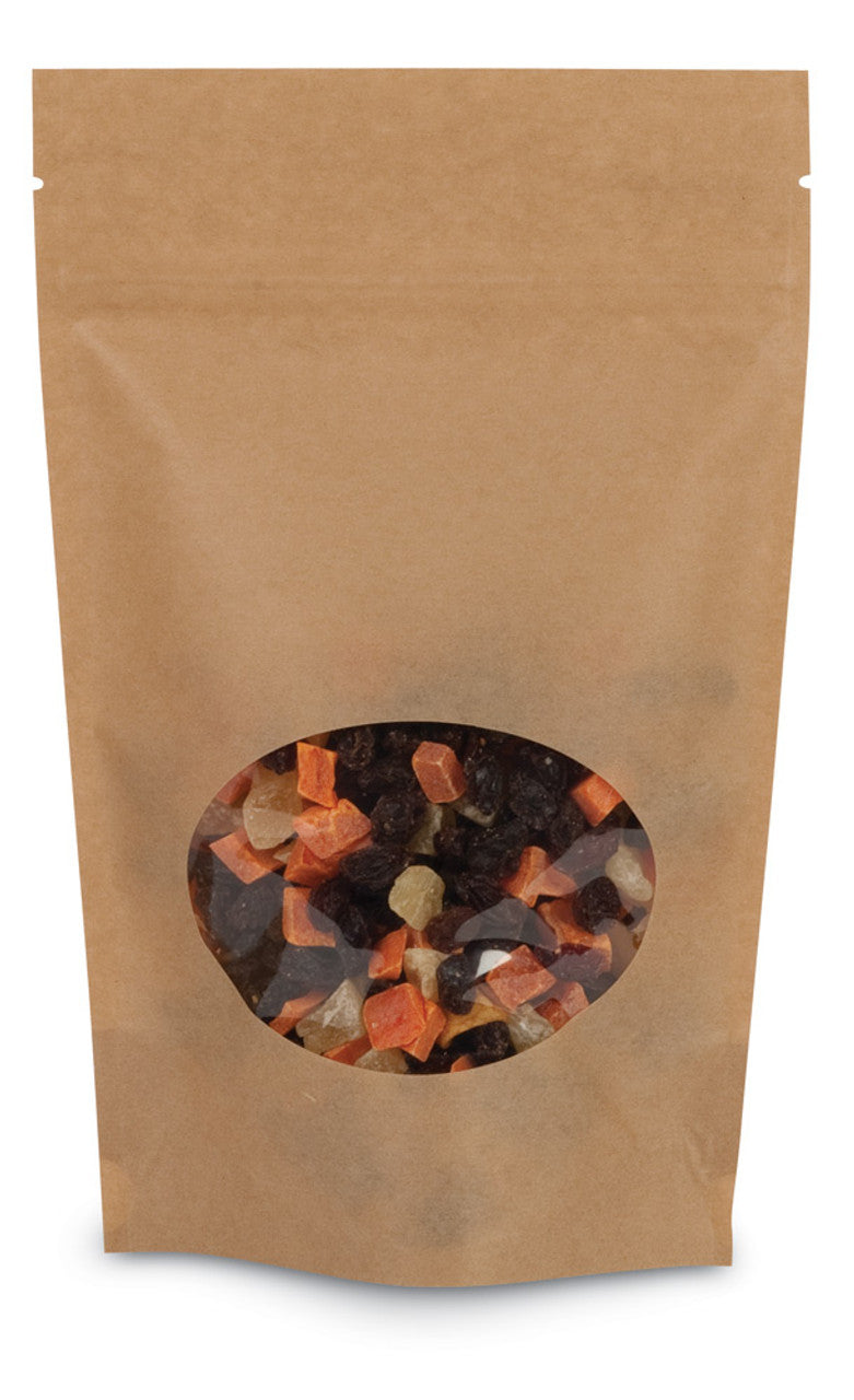 Natural Kraft - Stand Up Zipper Pouch - Window - 6-5/8 x 2-1/2 x 10-1/8"