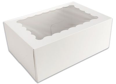 White - 6 Piece Cupcake Box - 7 x 10 x 4"