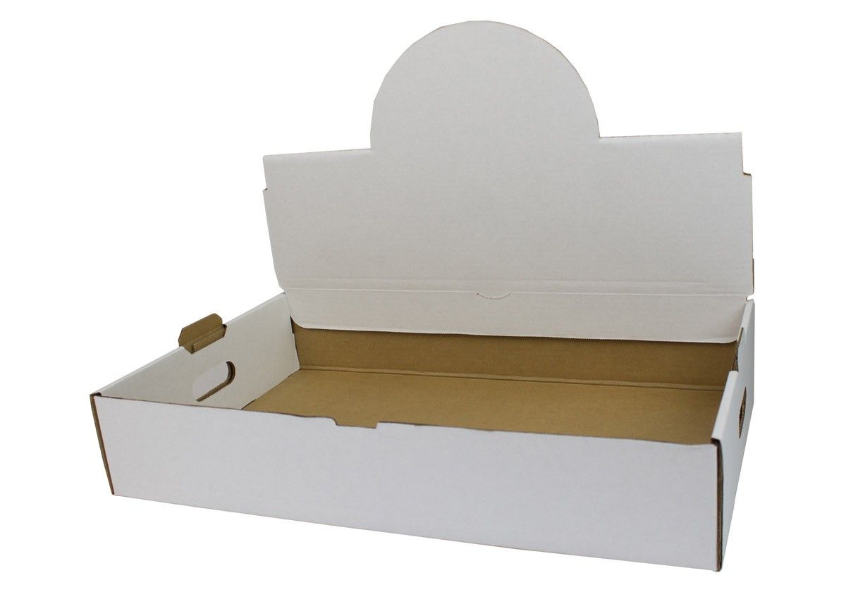White - Catering Box Tray With Display - 21-1/2 x 13-3/8 x 4"