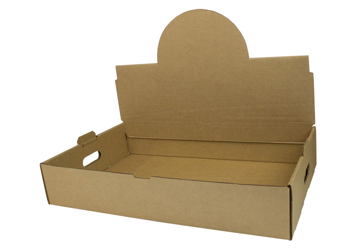 Kraft - Catering Box Tray With Display - 21-1/2 x 13-3/8 x 4"