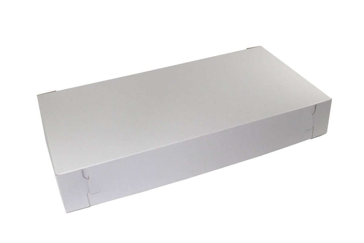 White - 2 Pc. Cake Box - 23 x 12 x 3-1/2"