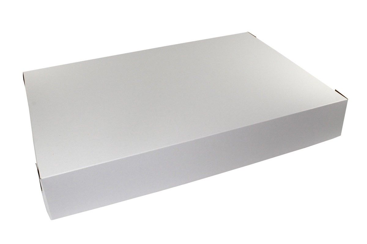 White - 2 Pc. Cake Box - 26-1/2 x 18-1/2 x 4"