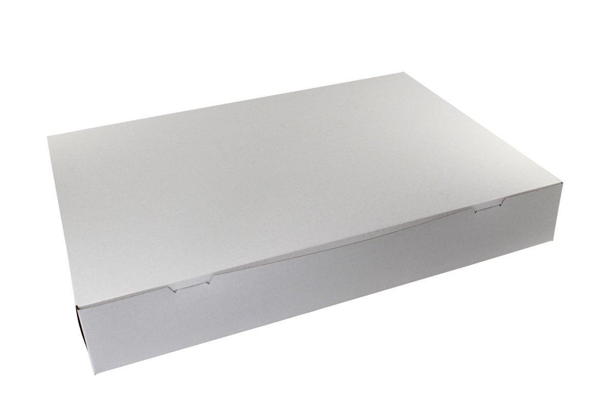 White - 1 Pc. Cake Box - 26 x 18-1/2 x 4"