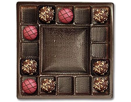 Brown-2817 - Square Candy Tray - (16 oz) 7-7/16 x 7-7/16 x 15/16"