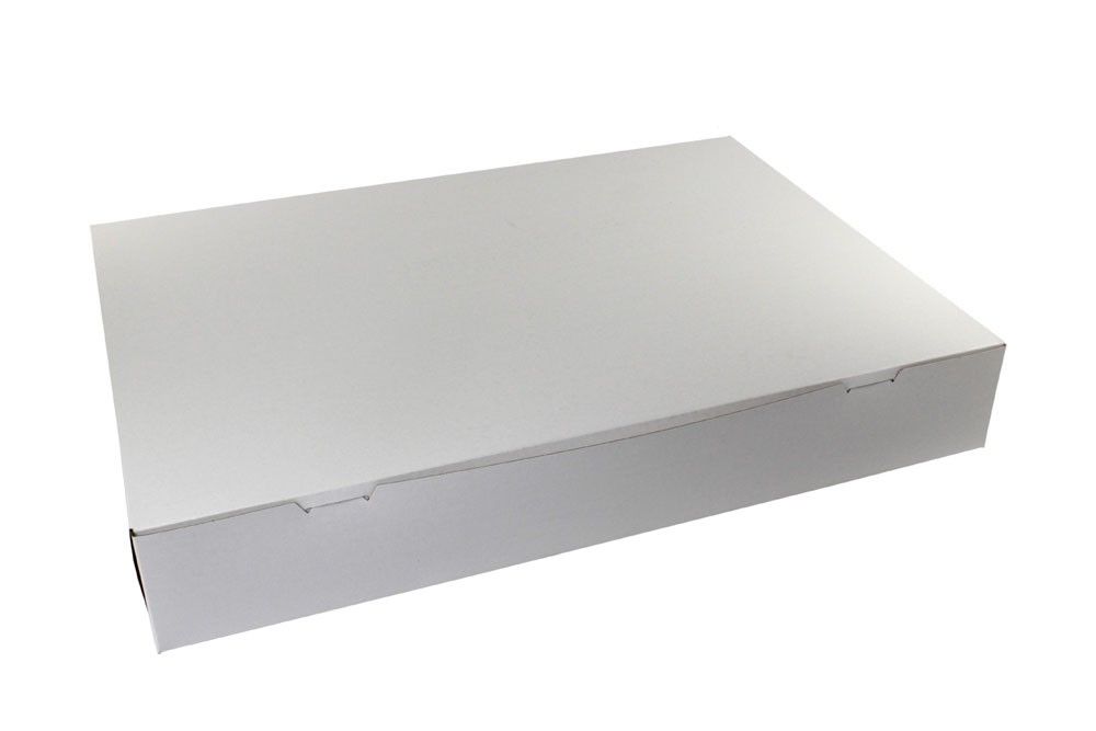 White/Kraft Interior - 1 Pc. Cake Box - 28 x 17-3/4 x 4-7/8"
