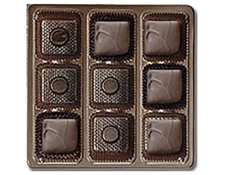 Brown-2823 - Square Candy Tray - (8 oz) 5-1/2 x 5-1/2 x 15/16"