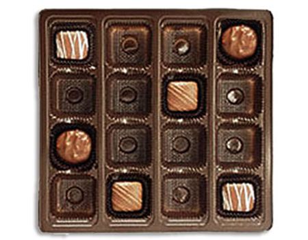 Brown-2826 - Square Candy Tray - (16 oz) 7-7/16 x 7-7/16 x 15/16"
