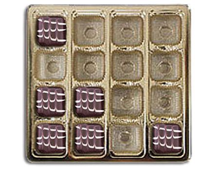 Gold-2828 - Square Candy Tray - (16 oz) 7-7/16 x 7-7/16 x 15/16"