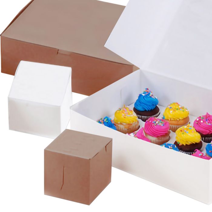 White & Kraft Cupcake Boxes