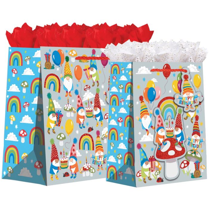 Birthday Gnomes Gift Bags, Wrapping Paper, & Mailers