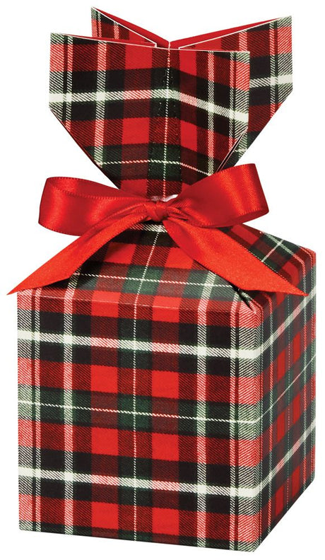 Christmas Plaid - Cinch Gift Boxes - 3-1/2 x 3-1/2 x 7"