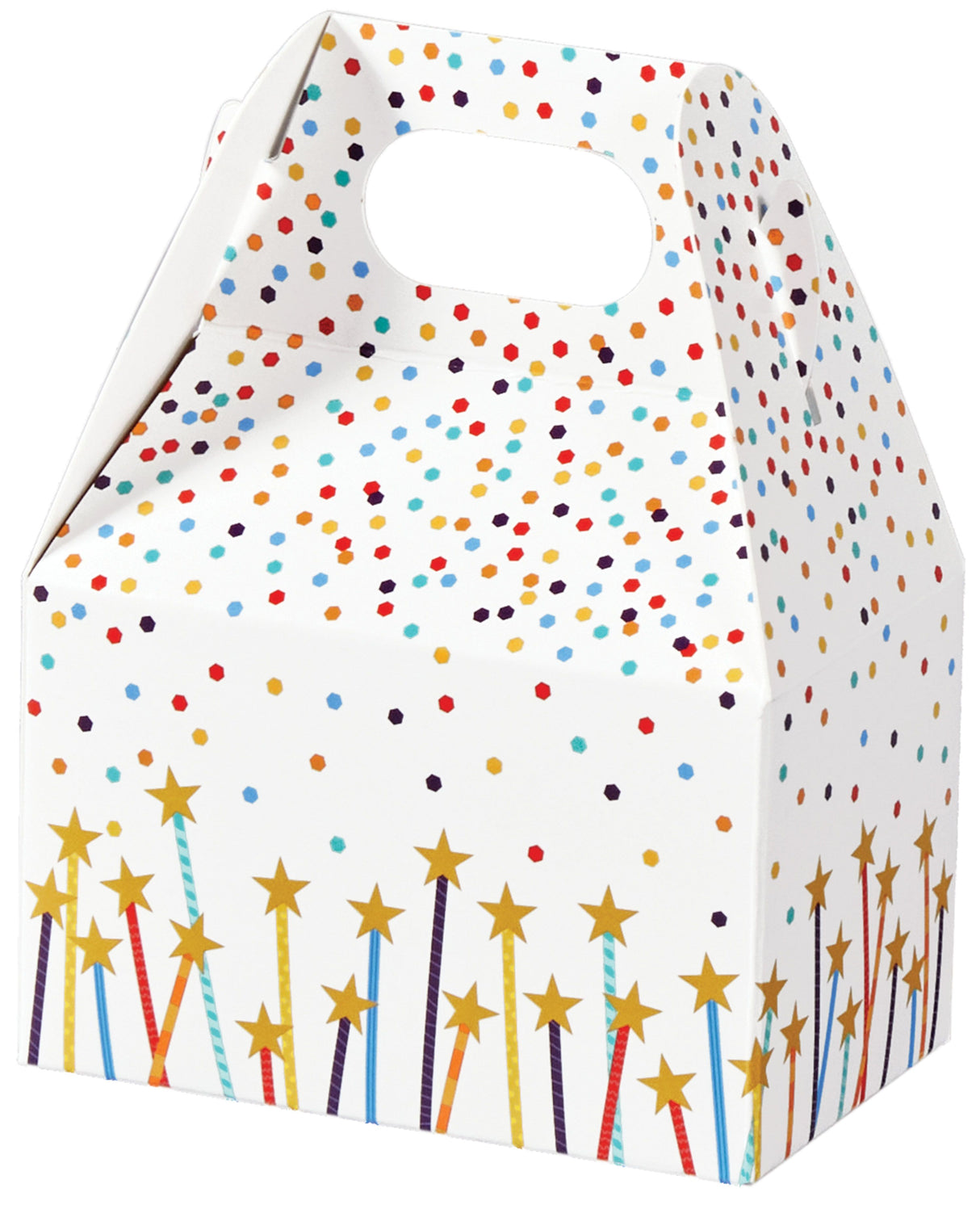Confetti & Stars - Mini Gable Box - 4 x 2-1/2 x 2-1/2"