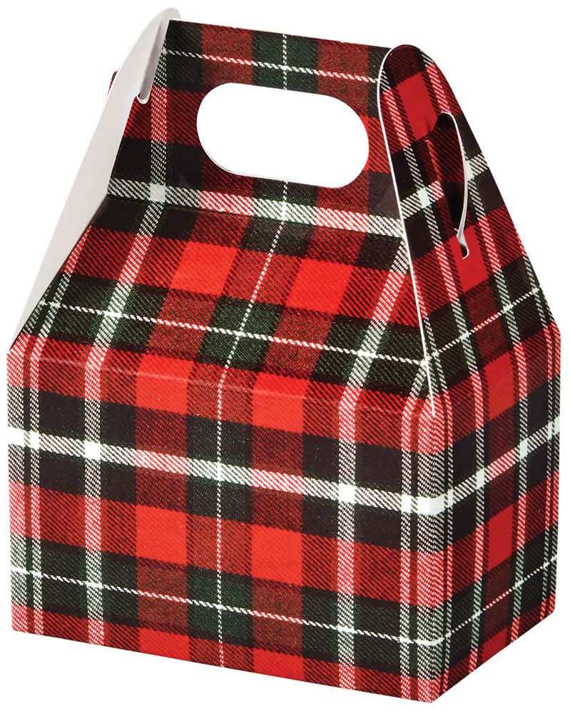 Christmas Plaid - Mini Gable Box - 4 x 2-1/2 x 2-1/2"