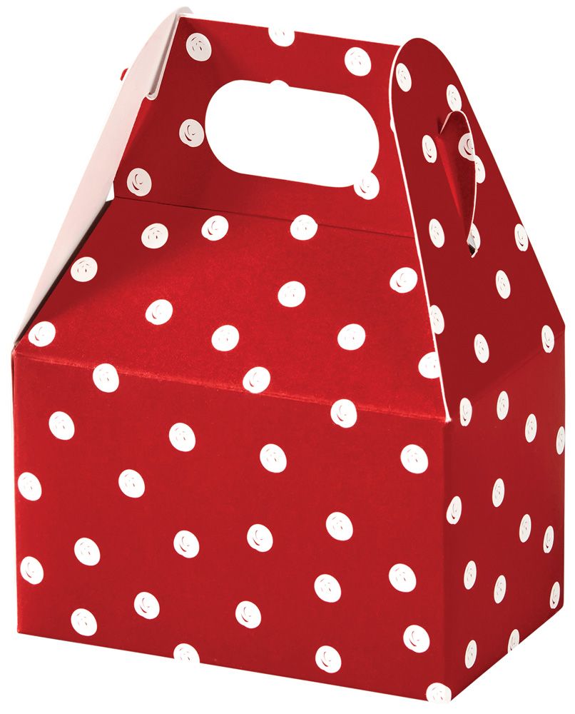 Red & White Dots - Gable Box - 4 x 2-1/2 x 2-1/2"