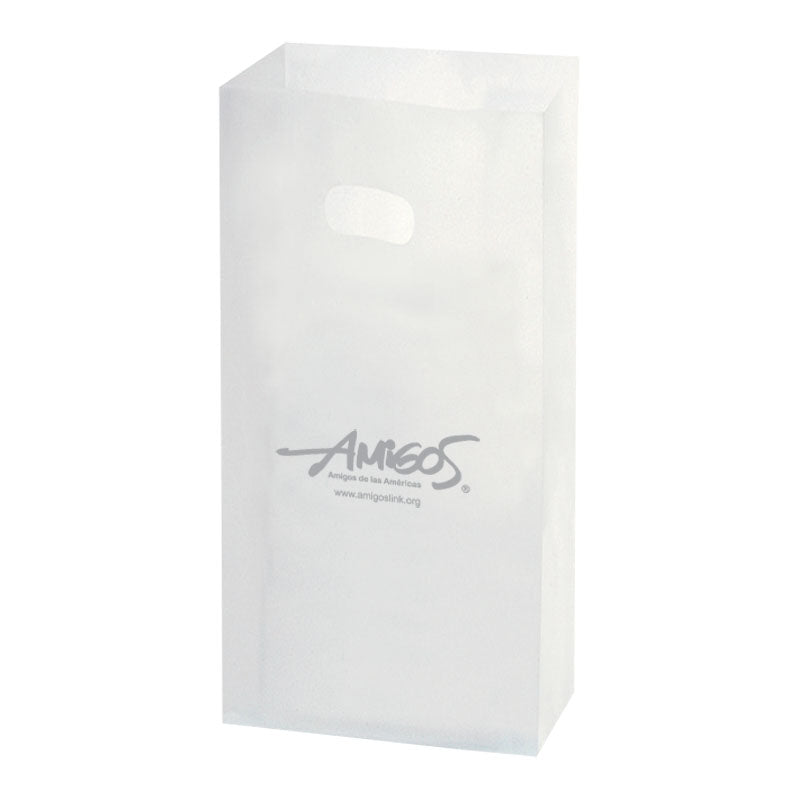 Frosted Clear - Die Cut Handle Bag - 7 x 3 x 10" (3.5 mil)