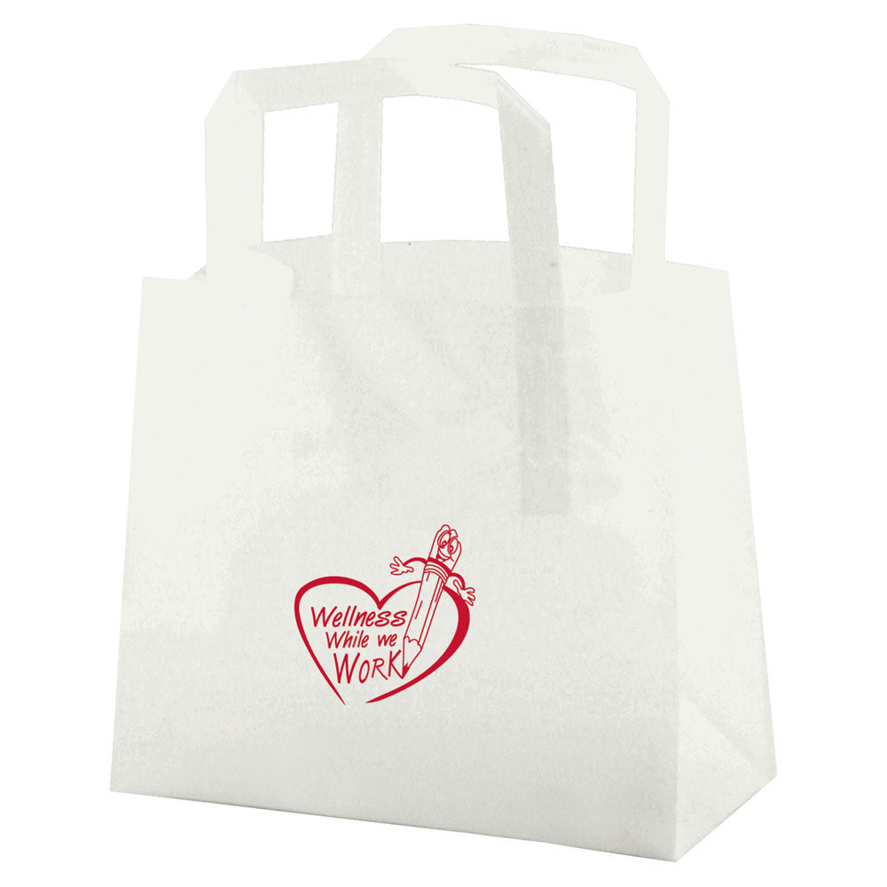 Frosted Clear - Tri-Fold Handle Bag - Cardboard Bottom - 8 x 4 x 7" (3.5 mil)