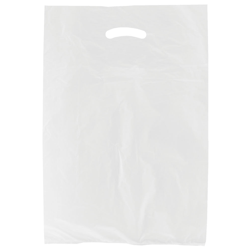 Frosted Clear - Merchandise Bag - Die Cut Handle - 14 x 3 x 21" (2.5 mil)