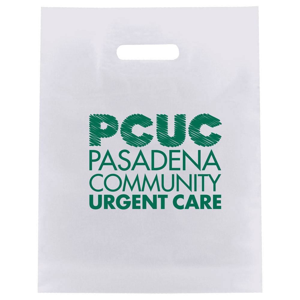 White - Patch Handle Bag - 12 x 15" (2.5 mil)