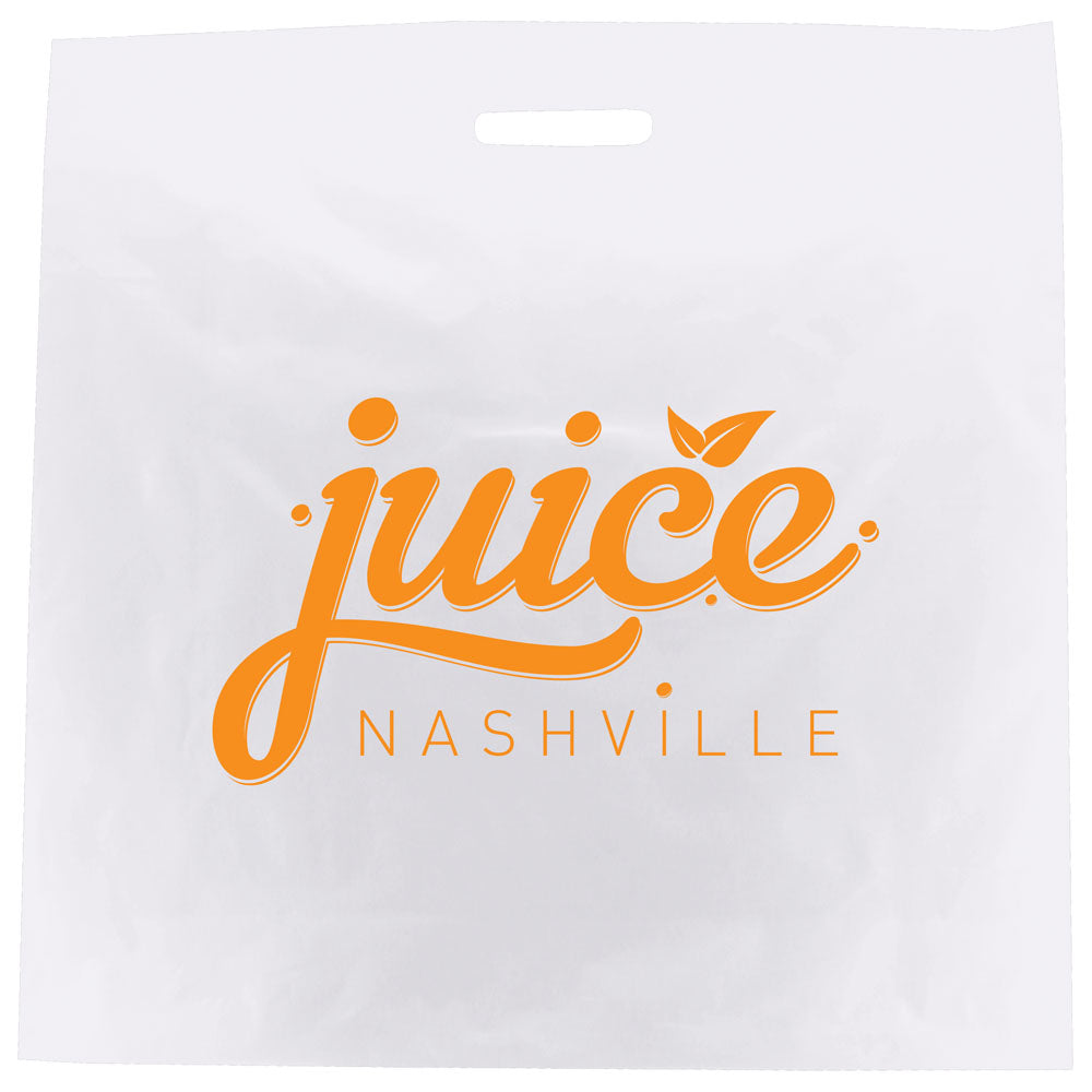 White - Patch Handle Bag - 20 x 20 x 5" (2.5 mil)