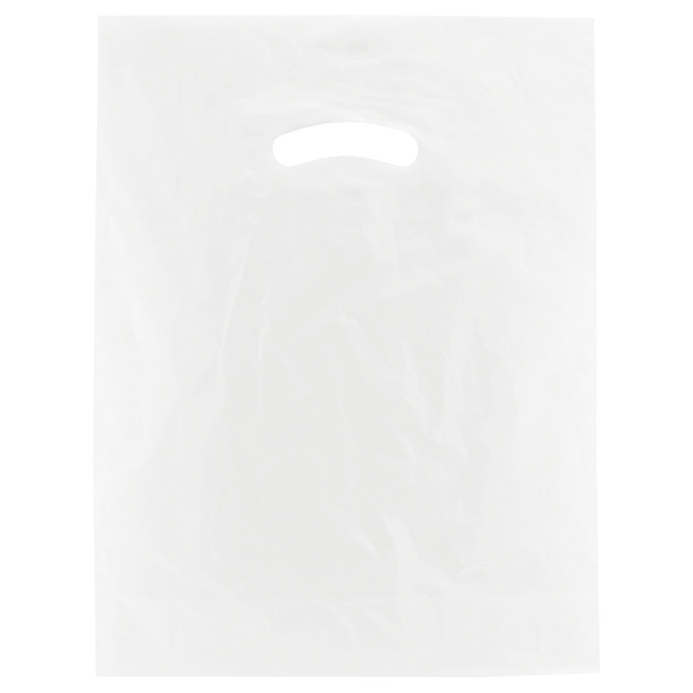 Frosted Clear - Merchandise Bag - Die Cut Handle - 12 x 15" (2.5 mil)