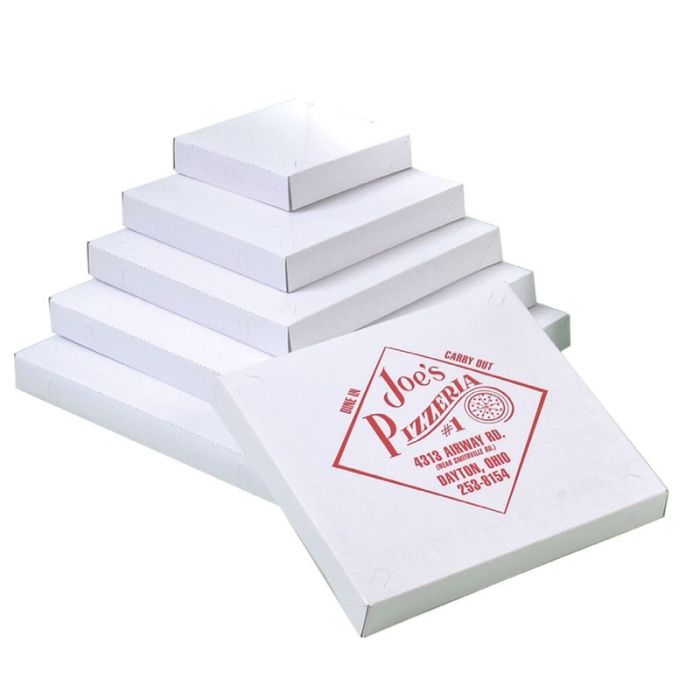 White Pizza Boxes - Automatic 4 Corner Beers Style