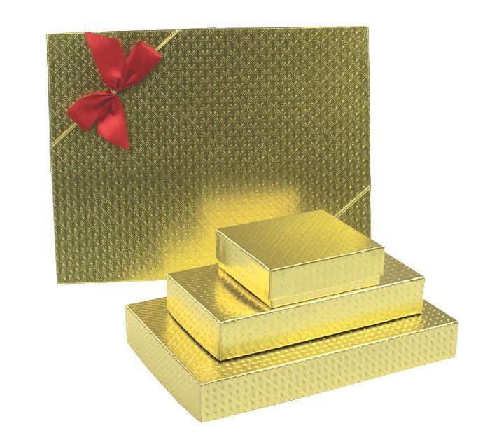 Gold Diamond - Rigid Candy Box - Lid & Base - (1/2 lb) 8-1/8 x 5-1/4 x 1-1/8"