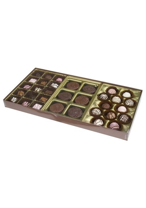 Cocoa - Clear Lid - Rigid Candy Box - Lid & Base - (1-1/2 lb) 15-3/4 x 8-1/8 x 1-1/8"