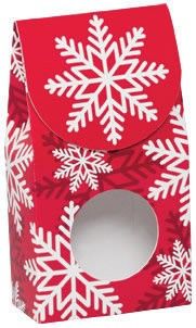 Red & White Snowflakes - Gourmet Candy Box - 3-1/2 x 1-3/4 x 6-1/2"