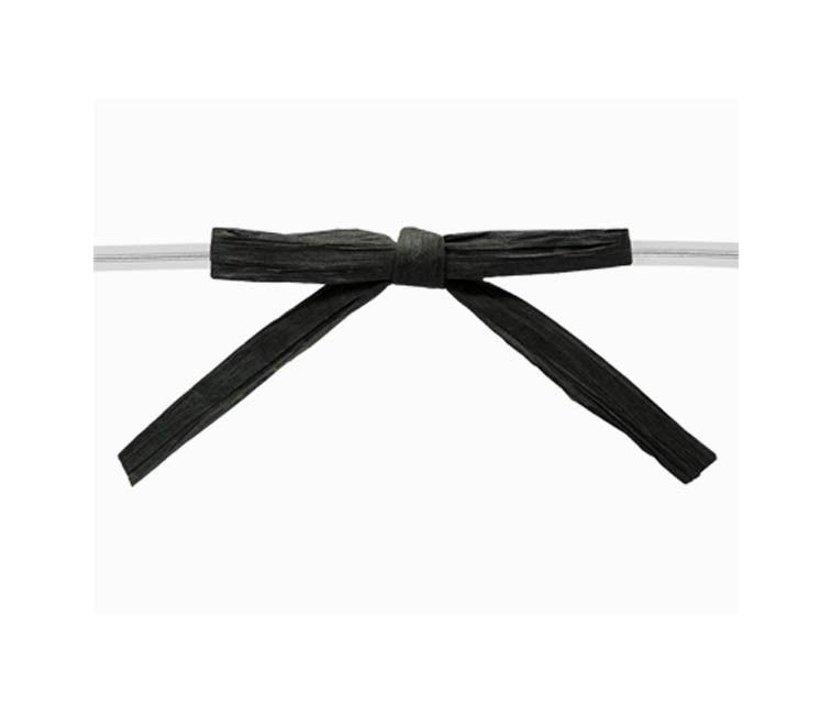 Black - Paper Raffia Bow with Twist Tie - 3-1/2" Width Bow - 4" Clear Twist Tie
