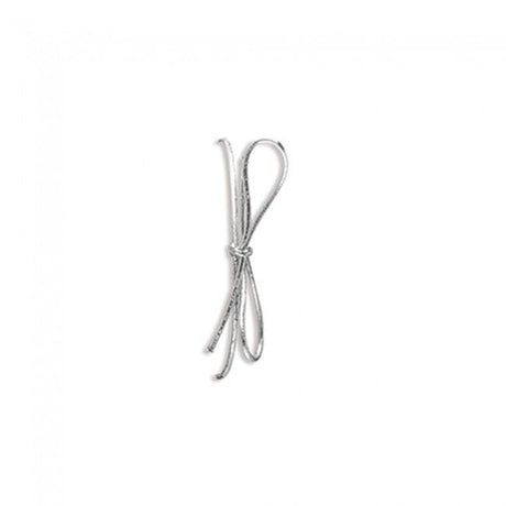 Metallic Silver - Pre Tied Stretch Loop - 6" Loop (13" untied)