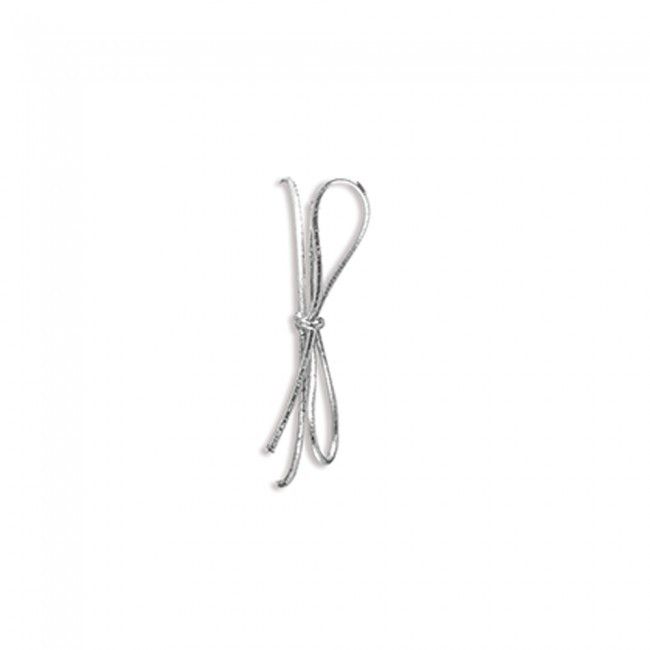 Metallic Silver - Pre Tied Stretch Loop - 6" Loop (13" untied)