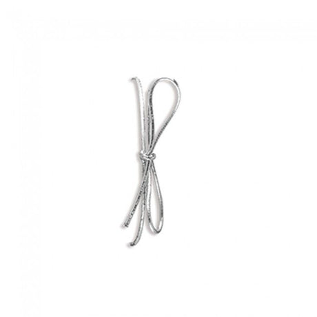 Metallic Silver - Pre Tied Stretch Loop - 8" Loop (14" untied)