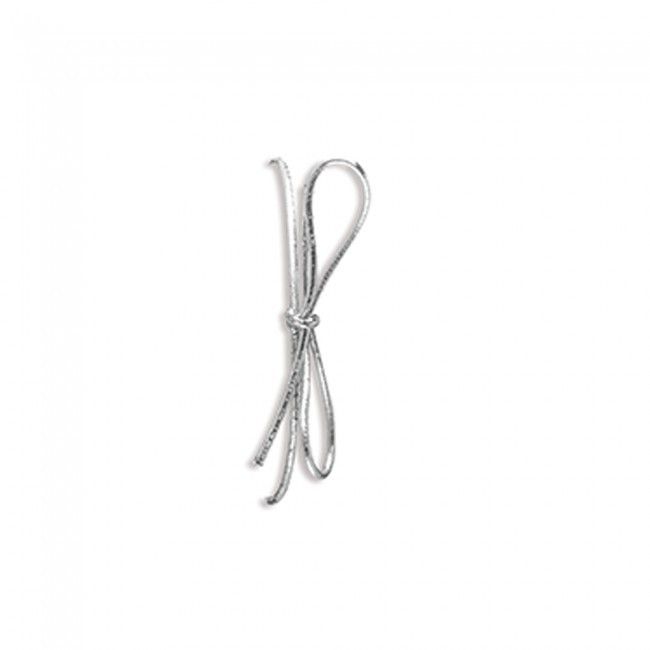 Metallic Silver - Pre Tied Stretch Loop - 8" Loop (14" untied)
