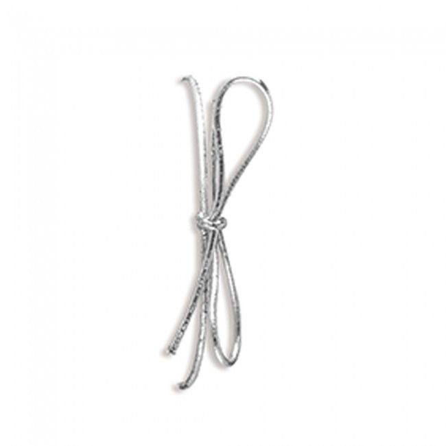 Metallic Silver - Pre Tied Stretch Loop - 14" Loop (22" untied)