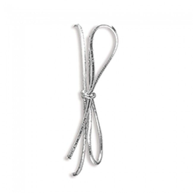 Metallic Silver - Pre Tied Stretch Loop - 19" Loop (28" untied)