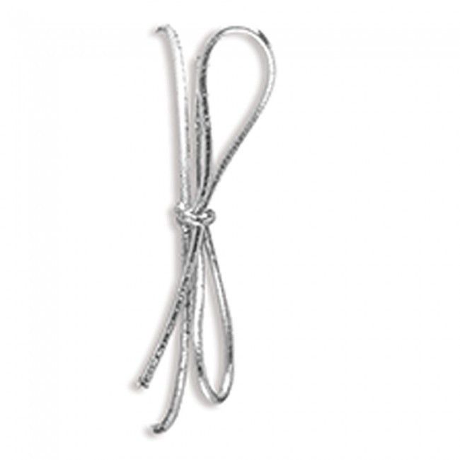 Metallic Silver - Pre Tied Stretch Loop - 22" Loop (32" untied)