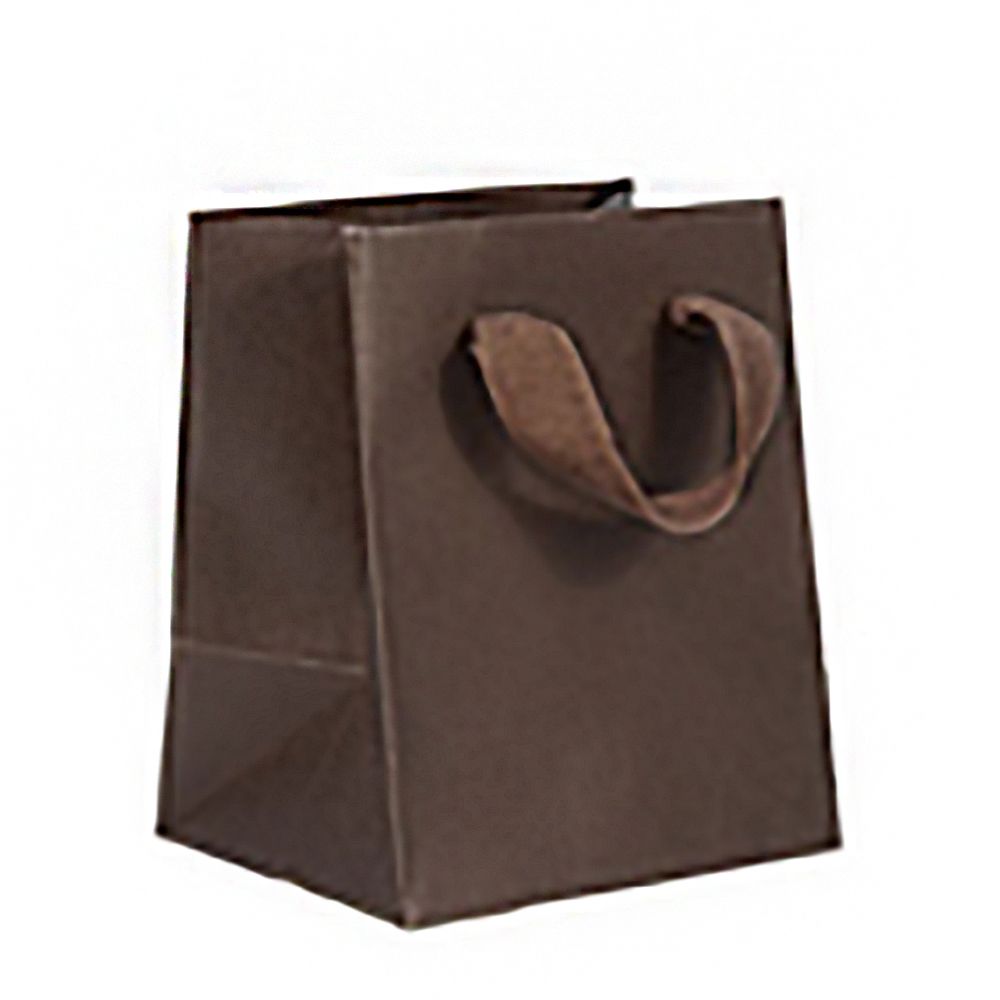 Eastside Espresso - Twill Ribbon Handle Gift Bag - 5 x 4 x 6"