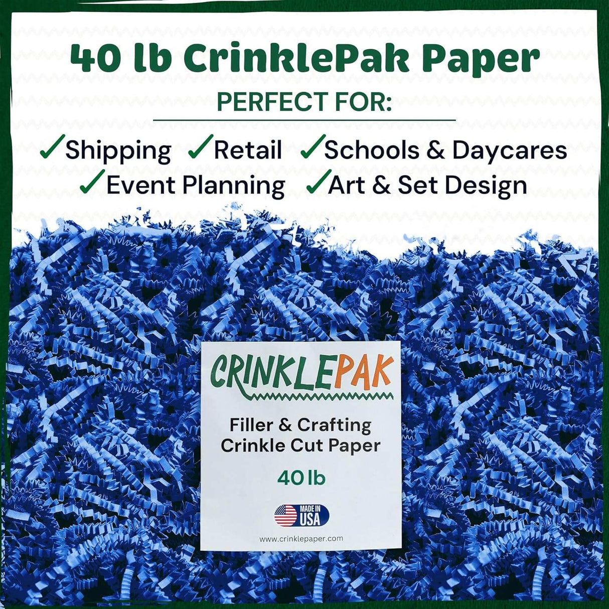 Crinkle Paper 40 LB Blue