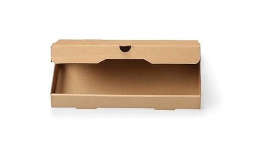 W Packaging 14"x7" Kraft Compostable Eco-Friendly Pizza Boxes – 1.5" Deep, E-Flute, 50 Pack, SKU WPFB14X7KE