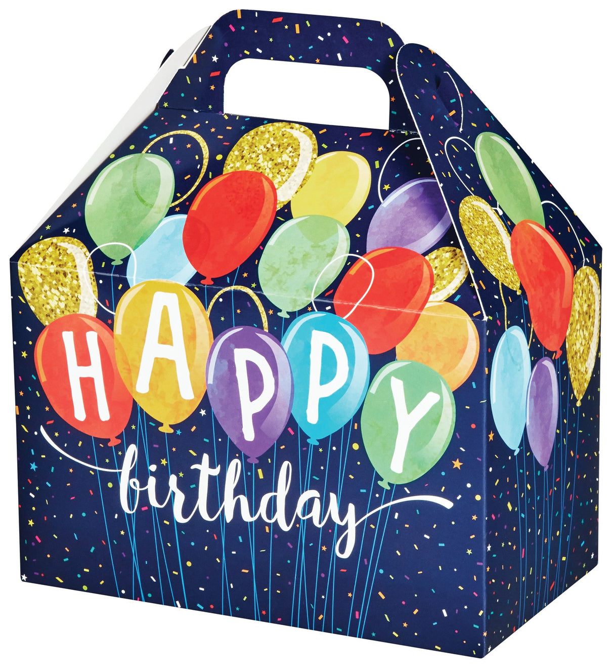 Happy Birthday Balloons - Gable Box - 8-1/2 x 5 x 5-1/2"