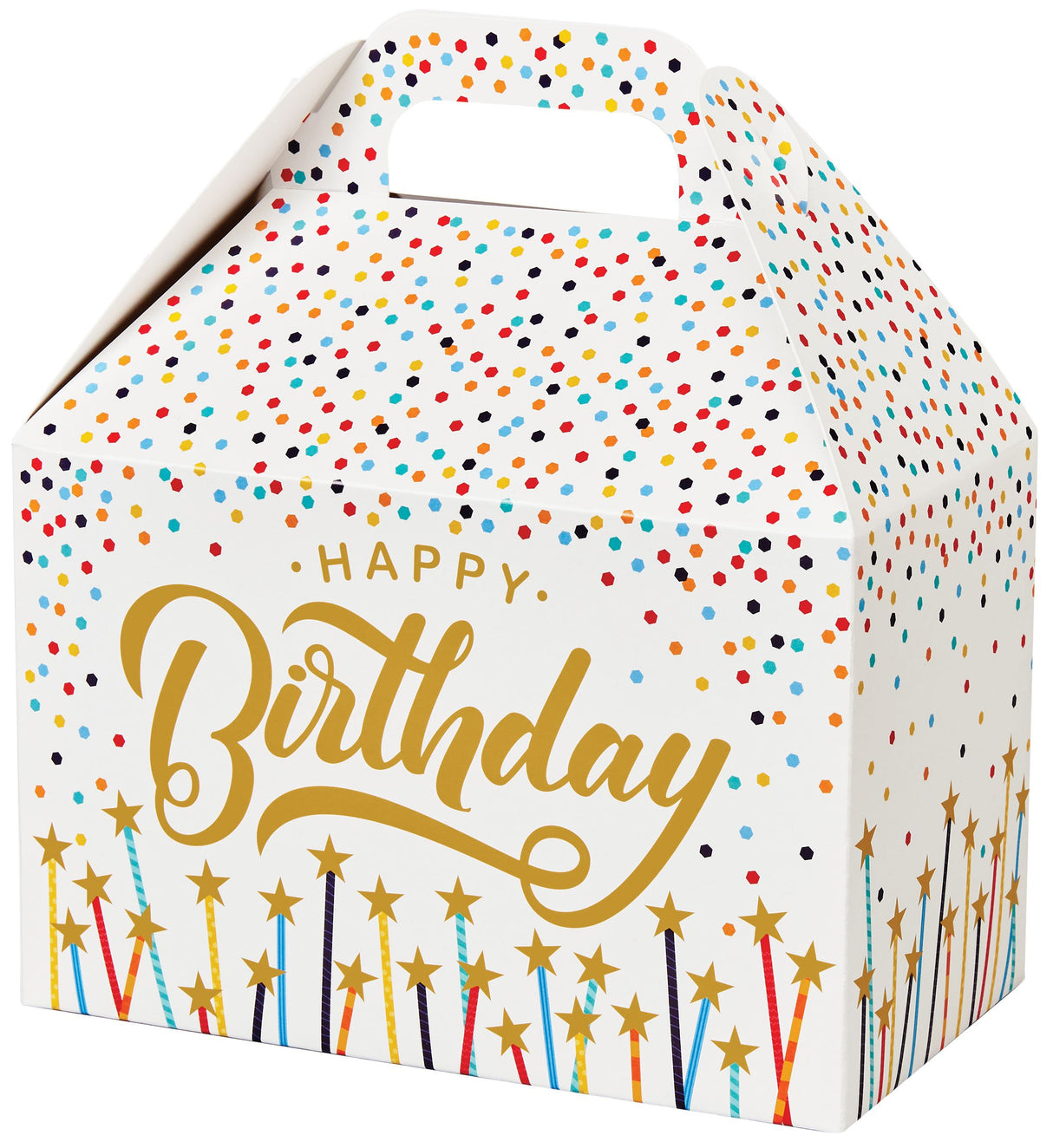 Happy Birthday Stars - Gable Box - 8-1/2 x 5 x 5-1/2"