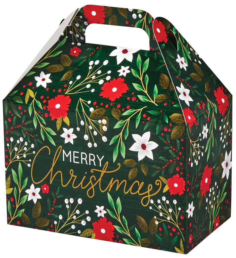 Botanical Christmas - Gable Box - 8-1/2 x 5 x 5-1/2"