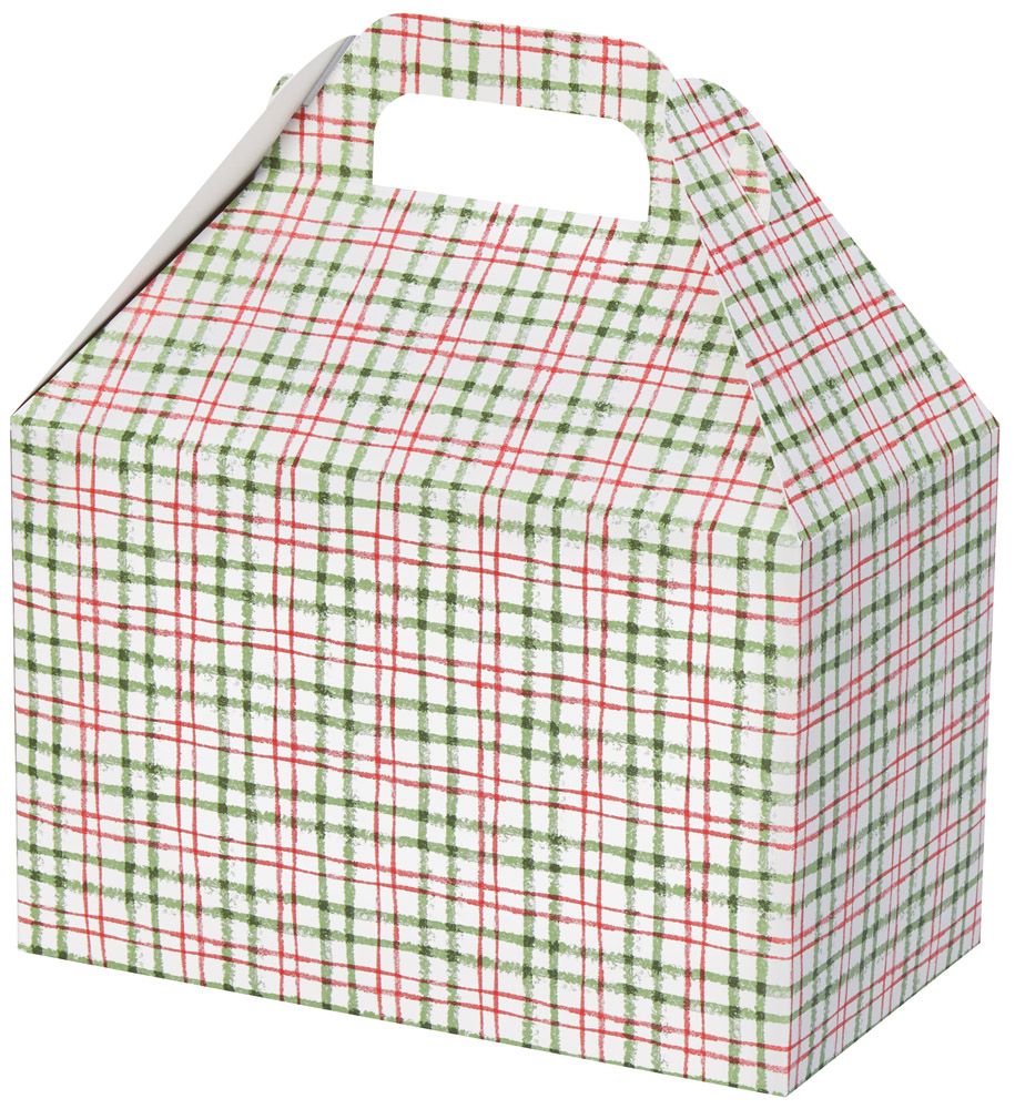 Red & Green Plaid - Gable Box - 8-1/2 x 5 x 5-1/2"