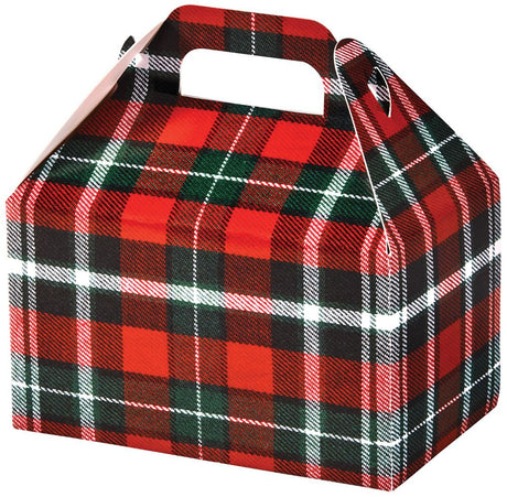 Christmas Plaid - Party Favor Gable Box - 6 x 3-3/4 x 3-1/2"