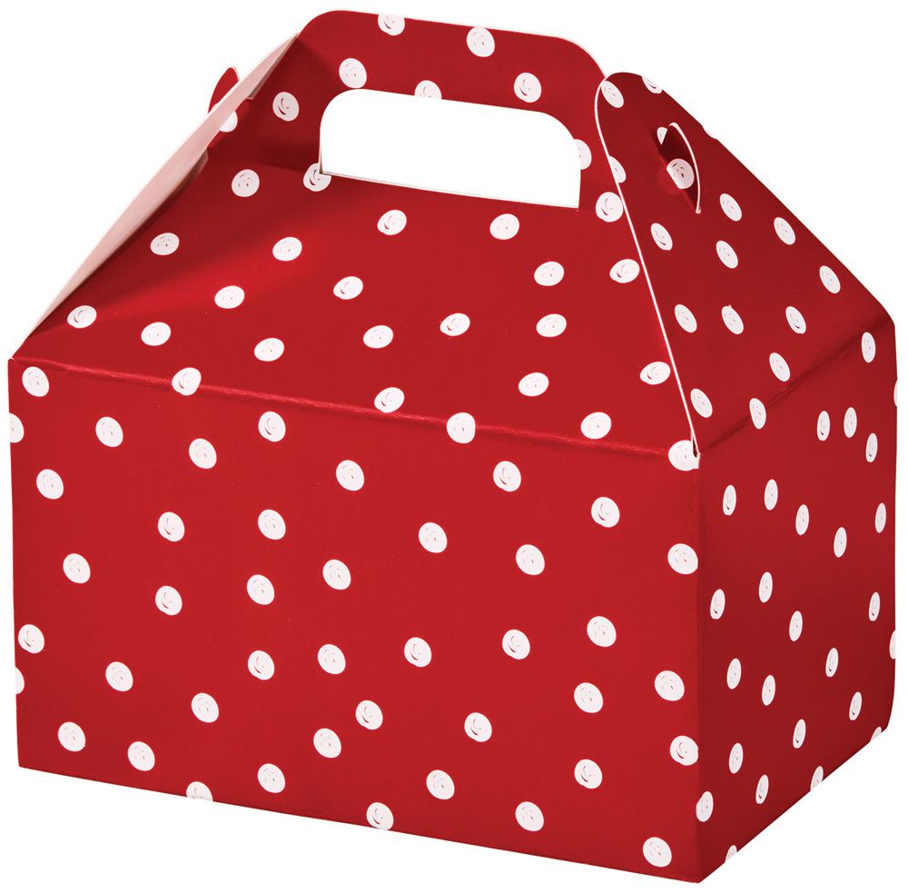 Red & White Dots - Party Favor Gable Box - 6 x 3-3/4 x 3-1/2"