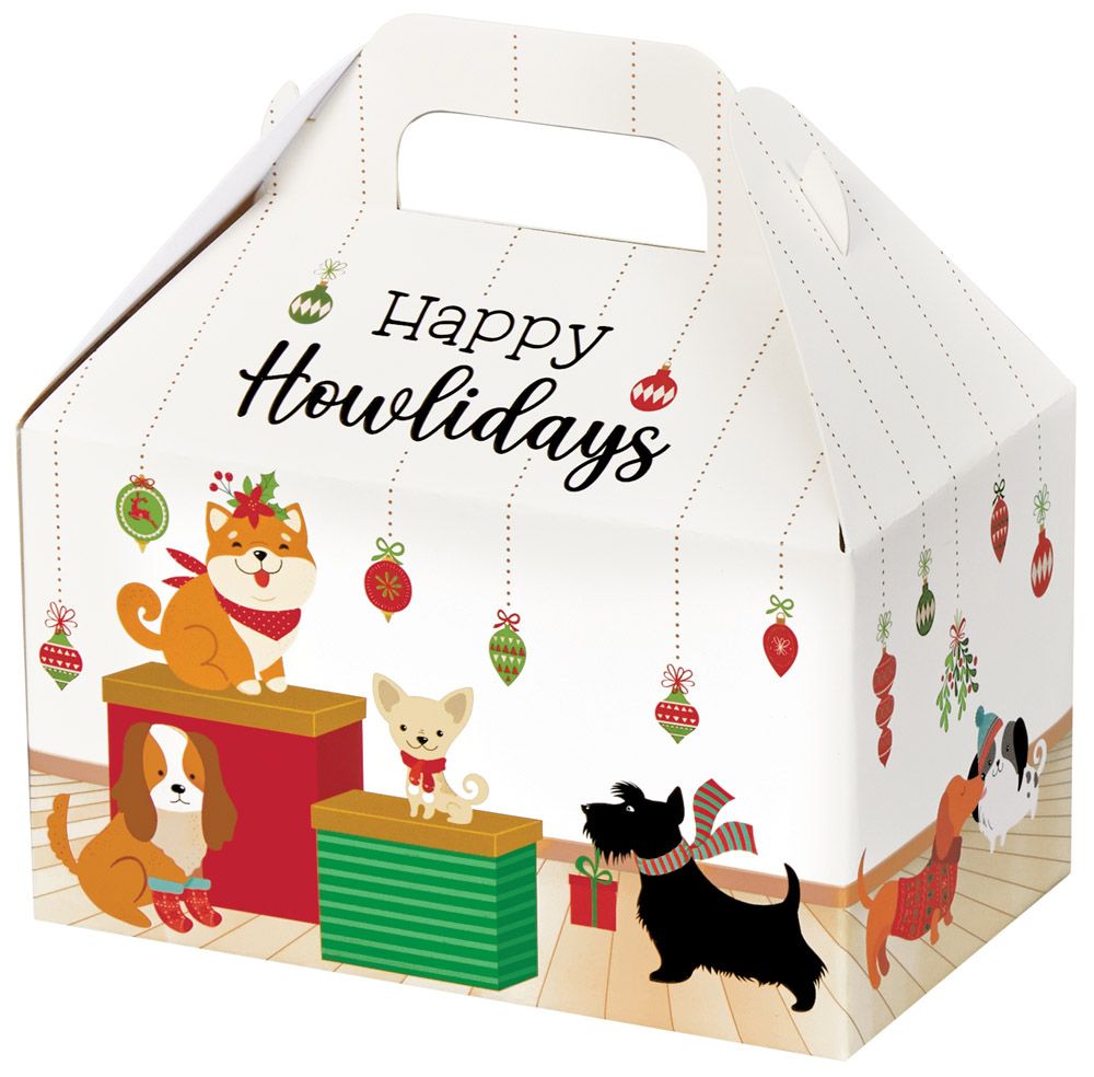 Happy Howlidays - Party Favor Gable Box - 6 x 3-3/4 x 3-1/2"