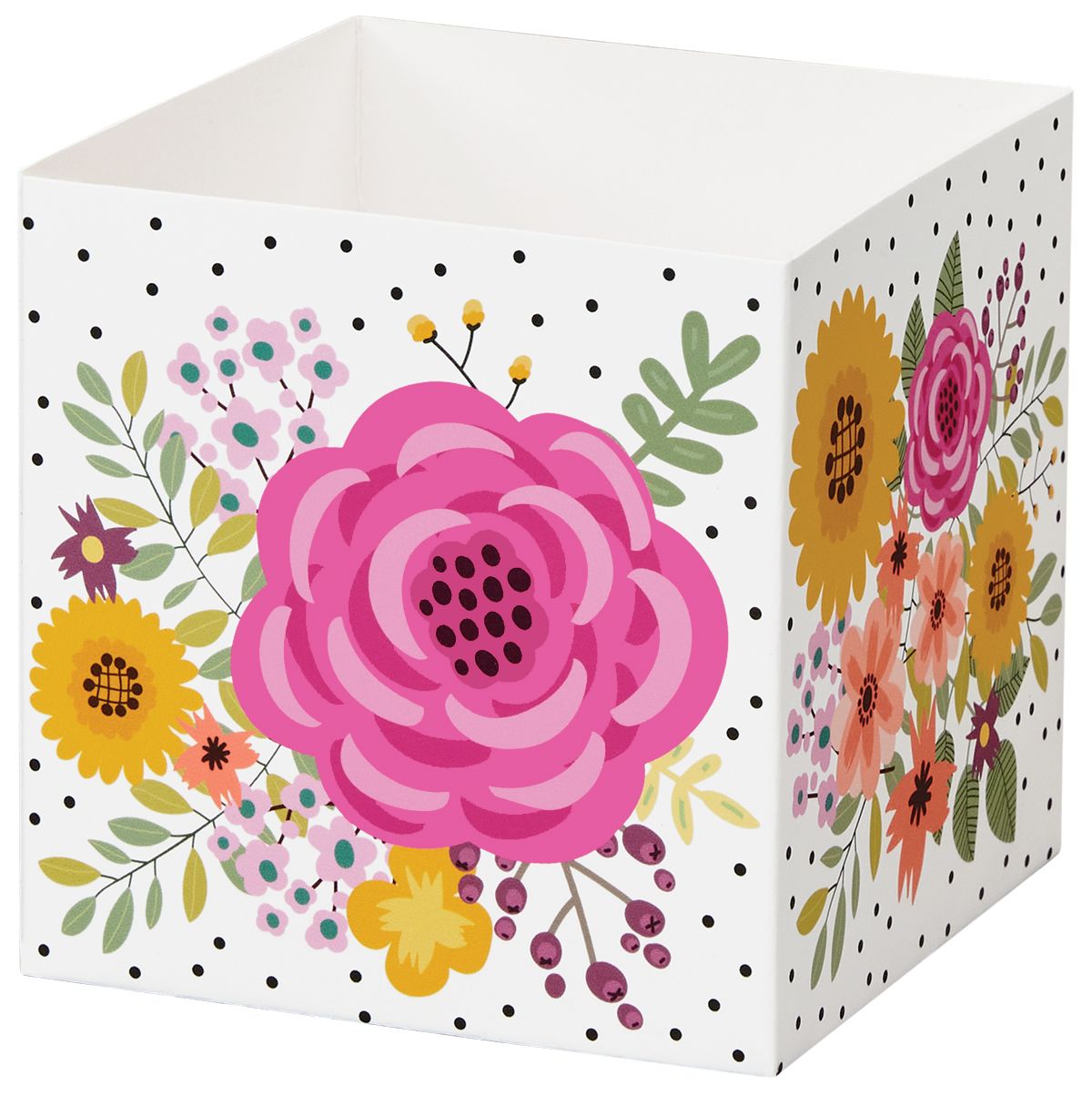 Wildflower Garden - Square Party Favor Gift Box - 3-3/4 x 3-3/4 x 3-3/4"