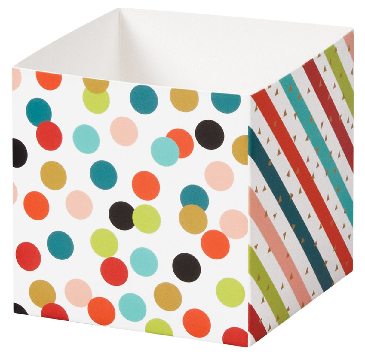 Painted Dots & Stripes - Square Party Favor Gift Box - 3-3/4 x 3-3/4 x 3-3/4"